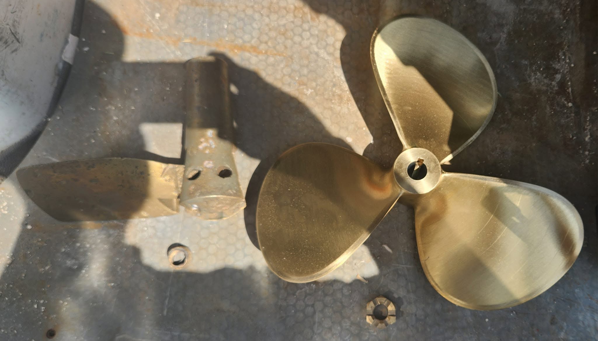 Propeller removed from a boat during a Longboat Key service job